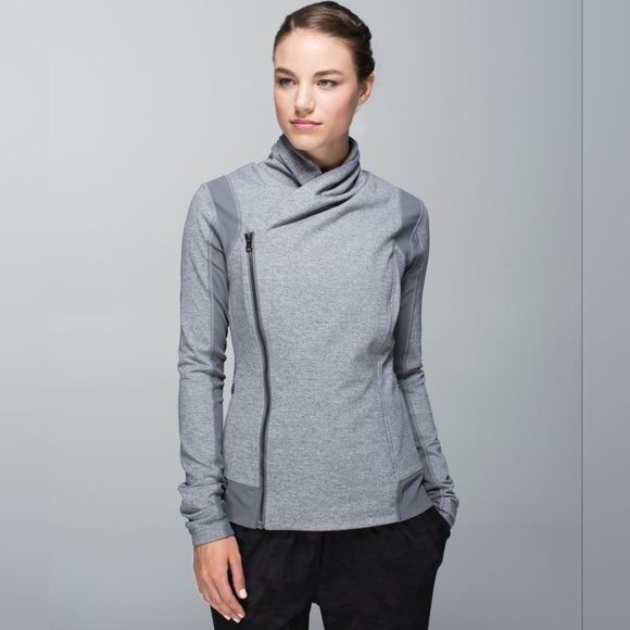 lululemon athletica Jackets & Blazers - Lululemon Bhakti Double Zipper Yoga Jacket in Heather Slate Gray Women's Size 4